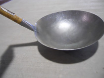 Hand Hammered Steel Wok with Riveted Wooden Handle