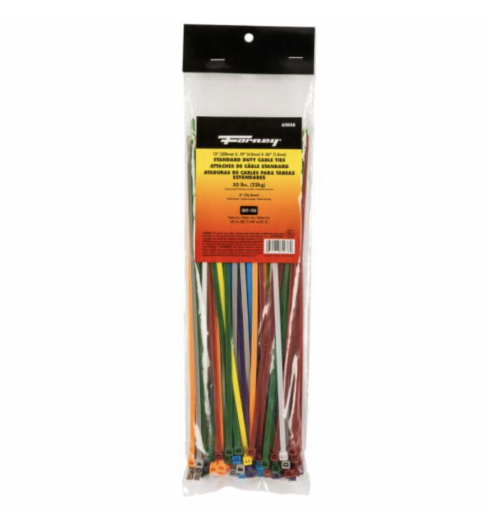 Cable Ties, 12" Standard Duty Assortment, 100-Pack