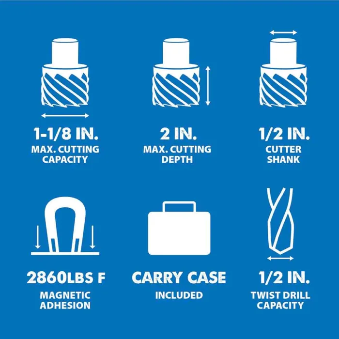 1-1/8 In. Magnetic Drill With Carry Case - Image 2